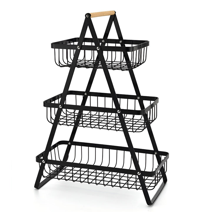 3-tiered fruit basket made of metal – space-saving and decorative | Ideal for kitchen & dining taBowlifte | Bowlift