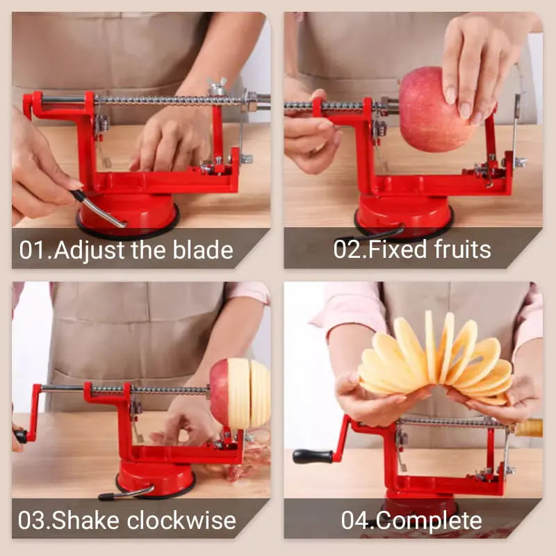 BowLift | 3-in-1 Hand Crank Peeler for Peeling, Coring and Slicing