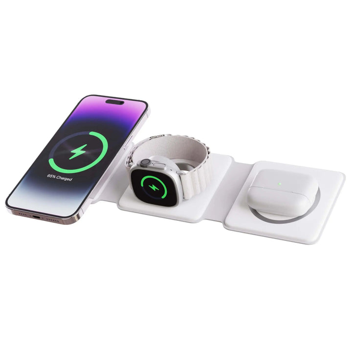 TriCharge Fold – 3-in-1 foldable wireless charging station | Bowlift