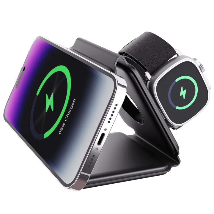 TriCharge Fold – 3-in-1 foldable wireless charging station | Bowlift