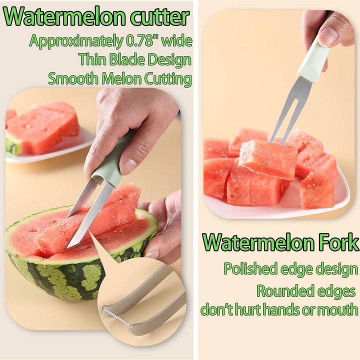 3-in-1 Watermelon Fork Slicer Stainless Steel Fruit Cutting Tool Set | Bowlift