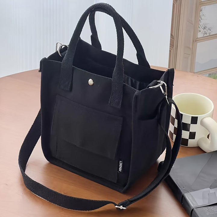 BowLift | UrbanEase Canvas Slingbag – White Shoulder Bag with Magnetic Closure and Adjustable Strap