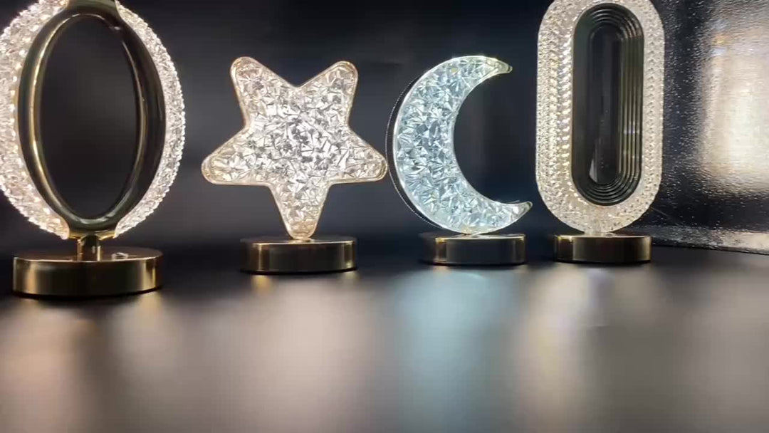 CrystalGlow Lamp - Dimmer Table Lamp with Touch Bowlift