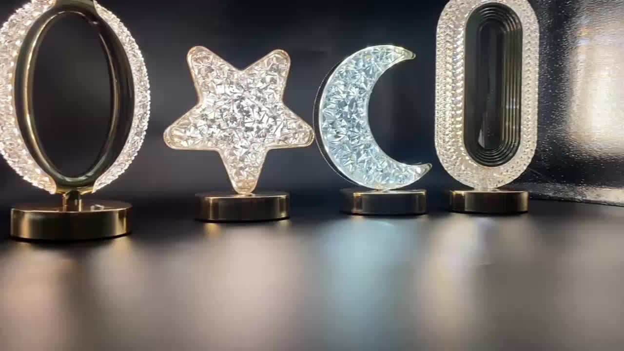 CrystalGlow Lamp - Dimmer Table Lamp with Touch Bowlift