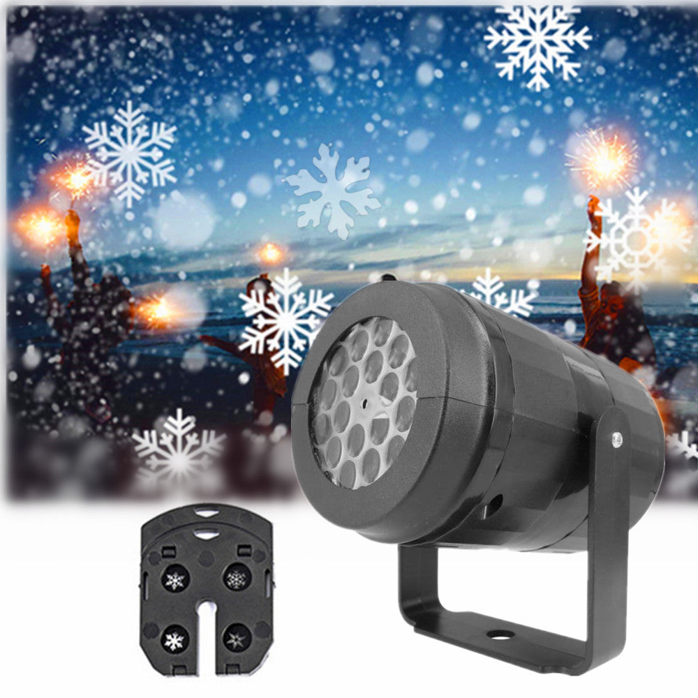 BowLift | LED Christmas Projector Snowflakes Light Show – Waterproof Outdoor Lamp with 16 Patterns