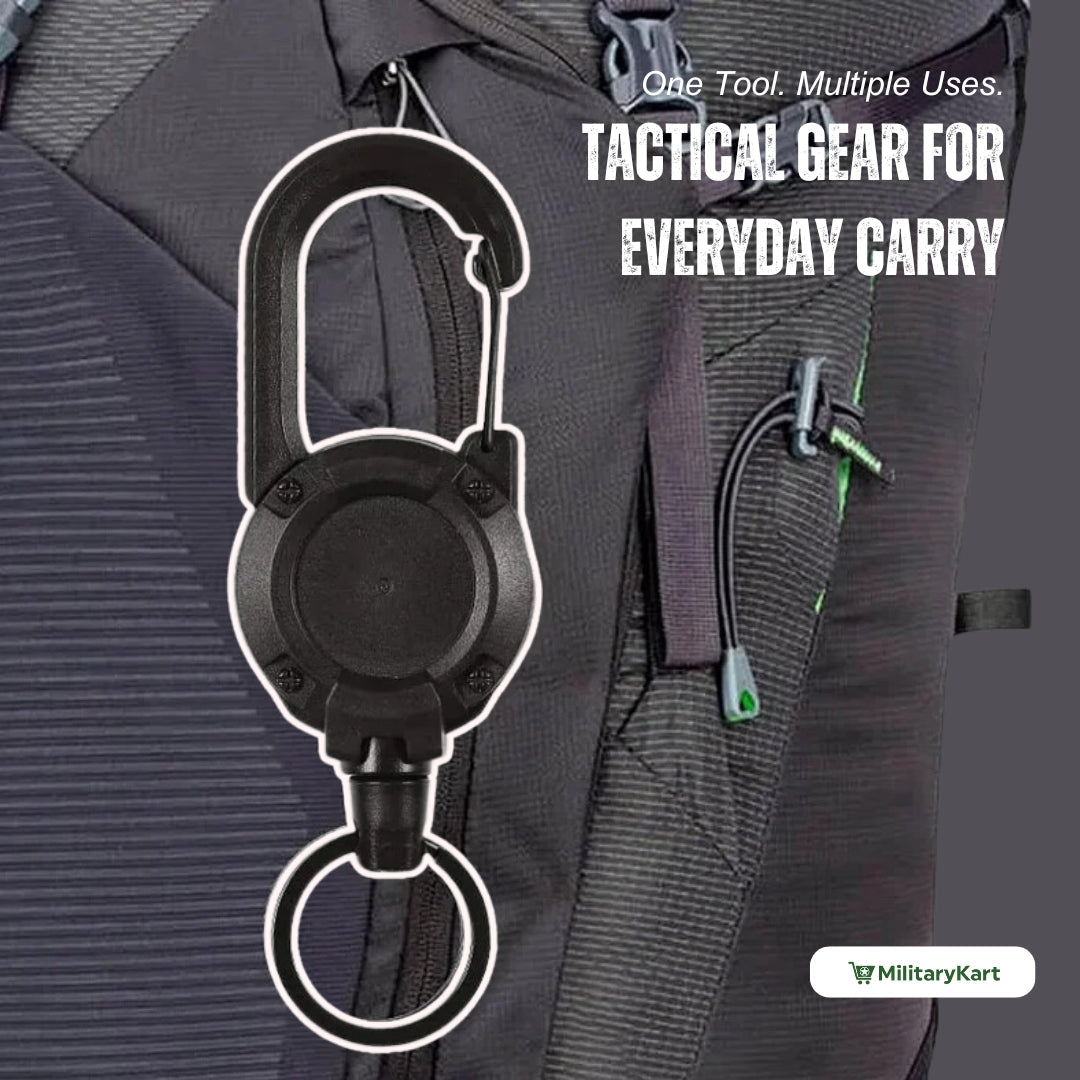 BowLift | Heavy-Duty Tactical Retractable Keychain – Multi-Use Outdoor Carabiner Tool