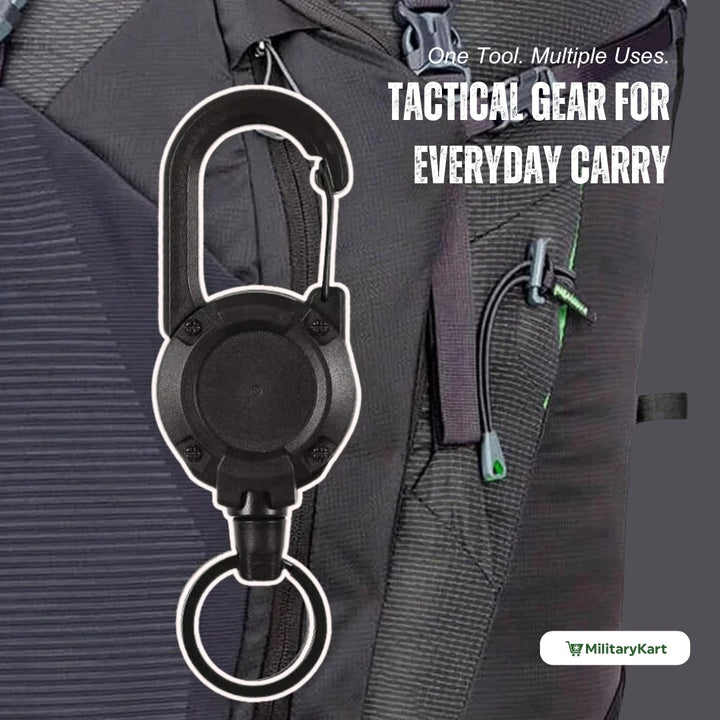 BowLift | Heavy-Duty Tactical Retractable Keychain – Multi-Use Outdoor Carabiner Tool