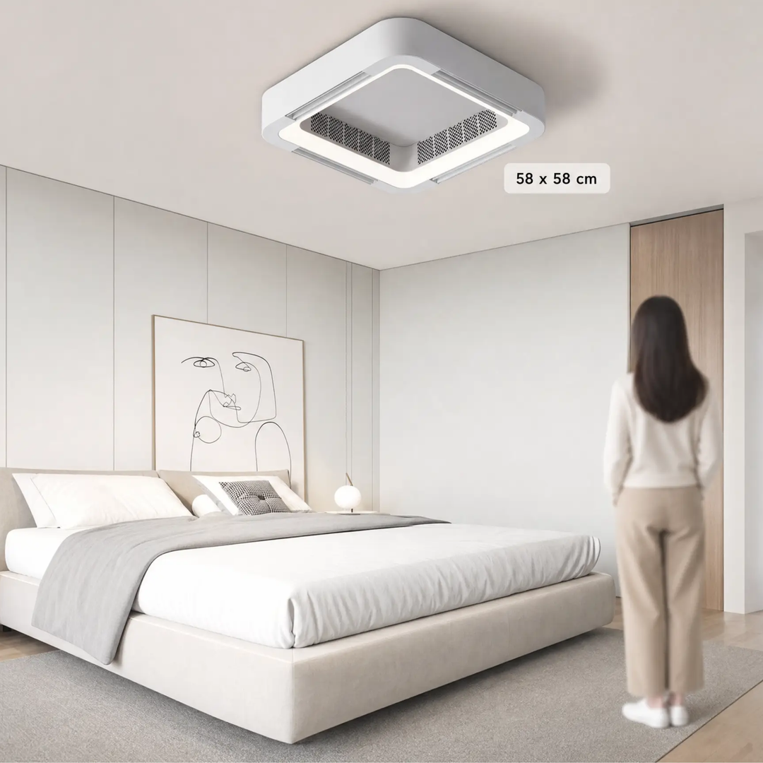 BowLift | Modern Blade-less Ceiling Fan with LED Lighting and Chandelier