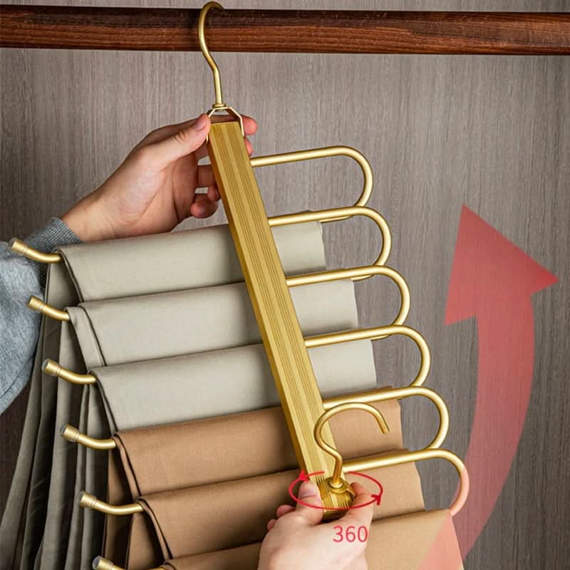 BowLift | SpaceLuxe Aluminum Pants Hanger – Multi-Layer, Space-Saving Closet Organizer