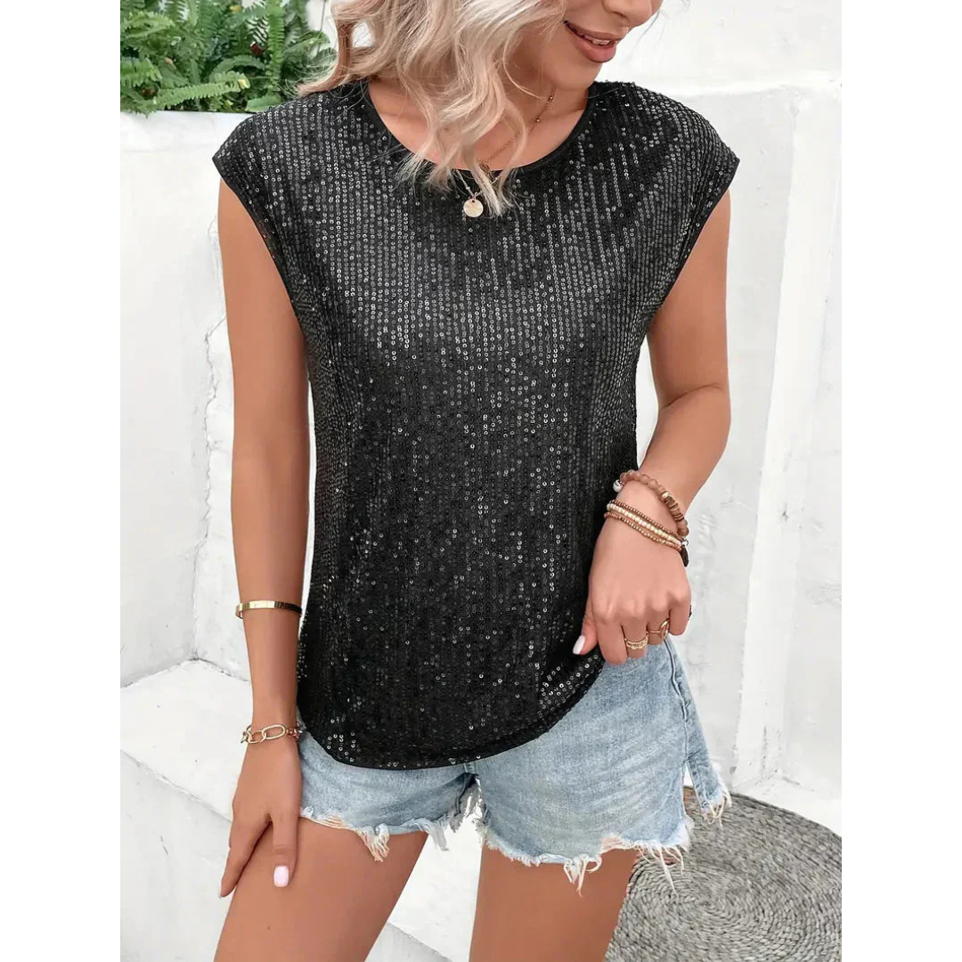 BowLift | Sparkella – Short-Sleeved Sequin Top for Women