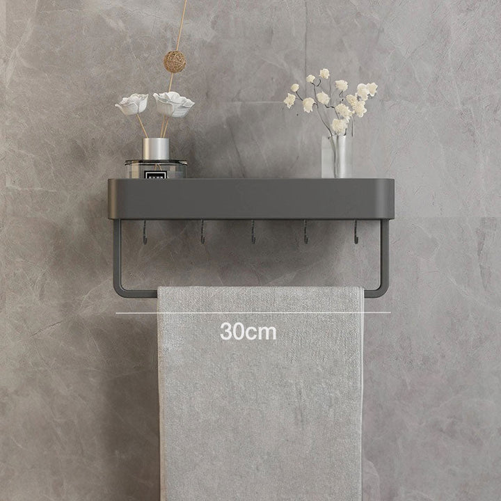 BowLift | Modern Grey Bathroom Shelf – Stylish Wall-Mounted Storage with Optional Towel Rail