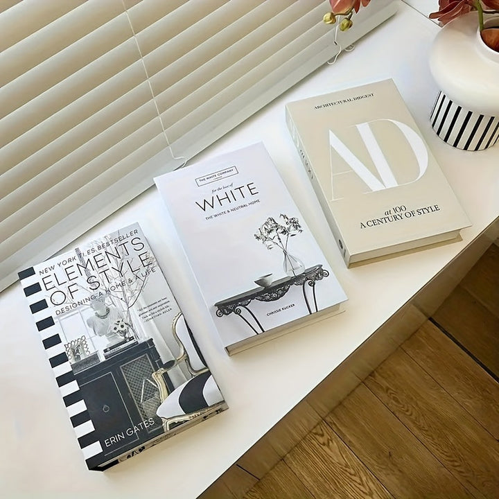 ChicDecor - Set of 3 Elegant Books for Interior Style Bowlift