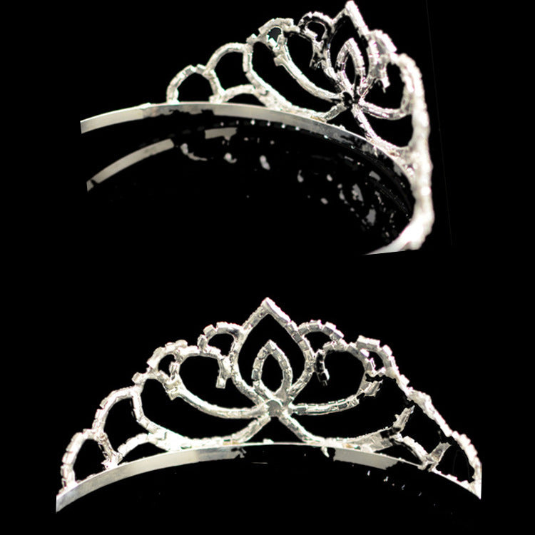 Ladies Elegant Rhinestone Tiara with Floral Design Bowlift