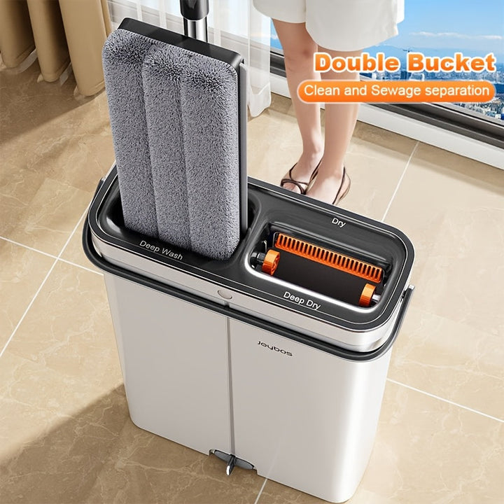 Flat mop set with bucket & wringing system | Bowlift
