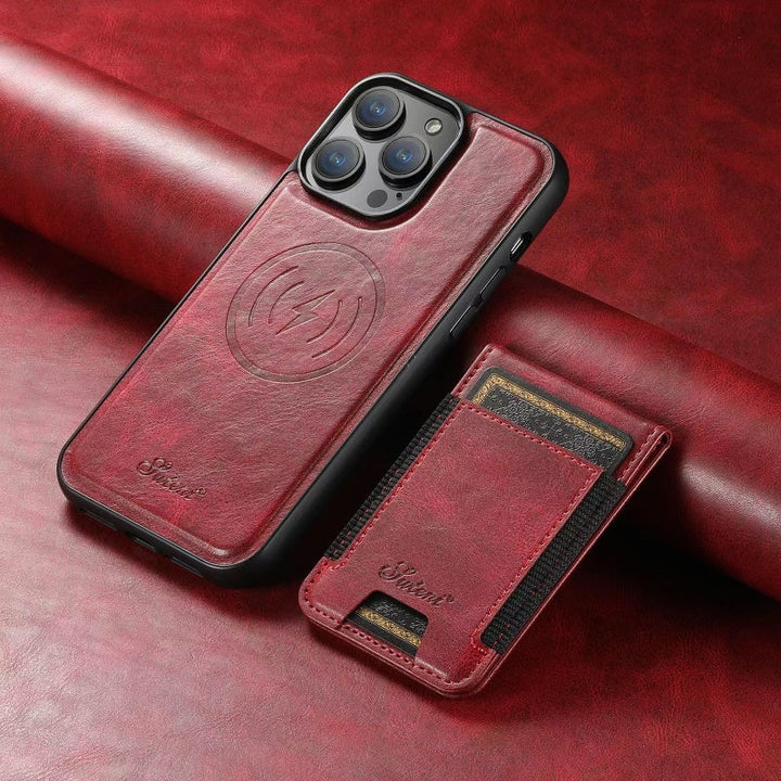LuxCase Leather Phone Case with Card Slot and Stand – Compatible with iPhone | Bowlift