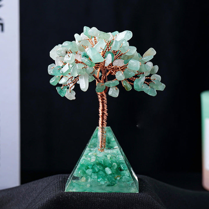 BowLift | Natural Stone Gravel Pyramid Base Feng Shui Tree
