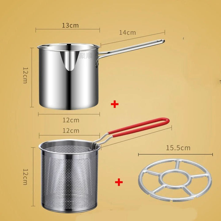 BowLift | Stainless steel deep fryer with anti-scald handle & oil-saving design