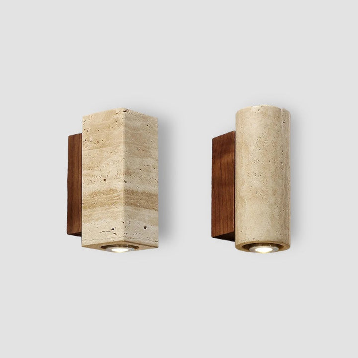 BowLift | Modern Natural LED Wall Lamp made of Travertine