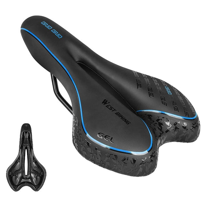 BowLift | Gel Comfort Bicycle Saddle – The Most Comfortable Bike Seat for Road and MTB, Lightweight PU Leather, Gel + Foam Padding, 27cm x 16cm