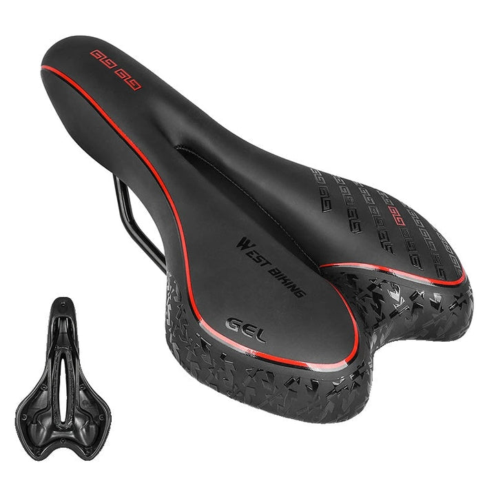 BowLift | Gel Comfort Bicycle Saddle – The Most Comfortable Bike Seat for Road and MTB, Lightweight PU Leather, Gel + Foam Padding, 27cm x 16cm