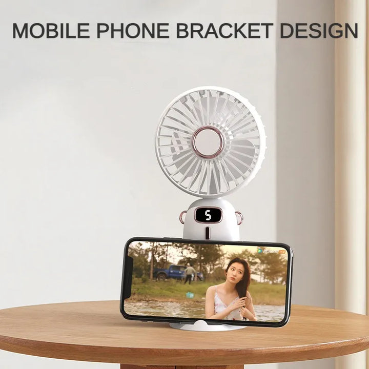 Portable USB Handheld Mini Fan with Phone Stand | Bowlift