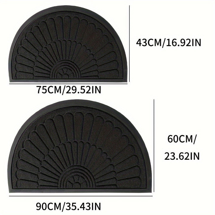 Semi-circular rubber doormat – Durable and non-slip for indoor and outdoor use | Bowlift