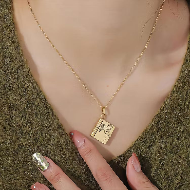 For Love – “I Love You” Book Necklace