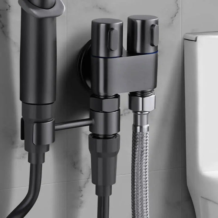 BowLift | Double control valve made of brass – Water supply with matte black finish