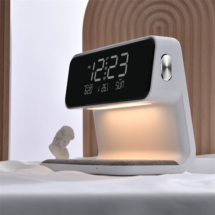 BowLift | 3 In 1 Bedside Lamp with Wireless Charger LCD Alarm Clock and Dimmable LED