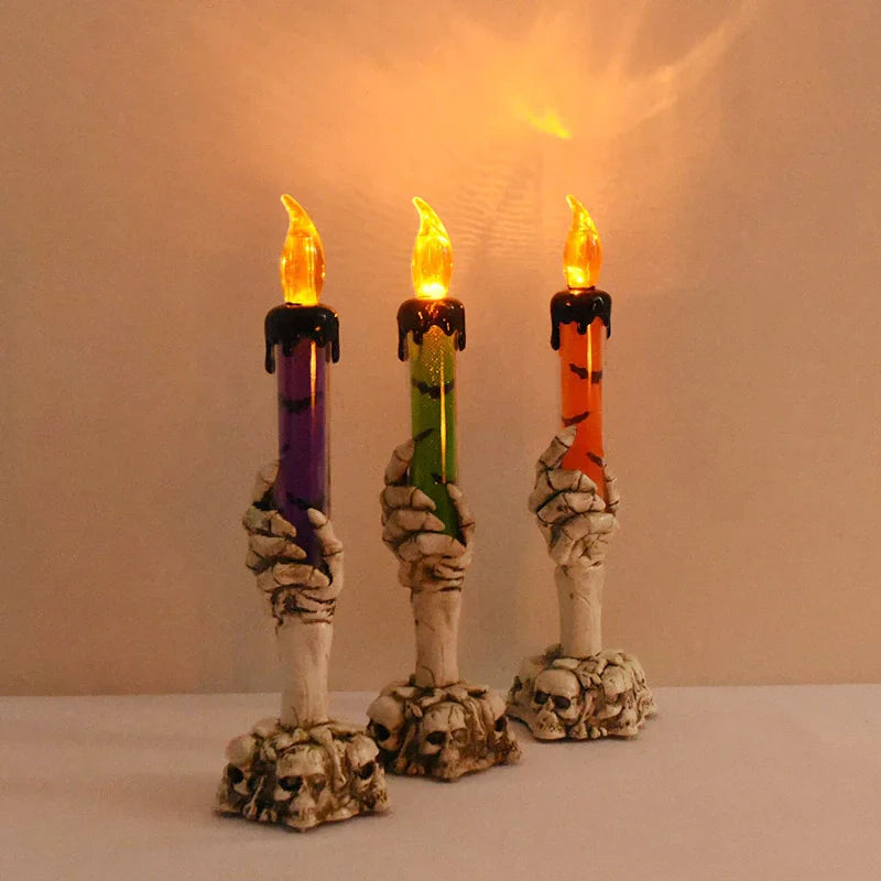 BowLift | Halloween Ghost Hand Electronic Skeleton Candle Halloween Party Bar Props Decoration Glitter Lamp