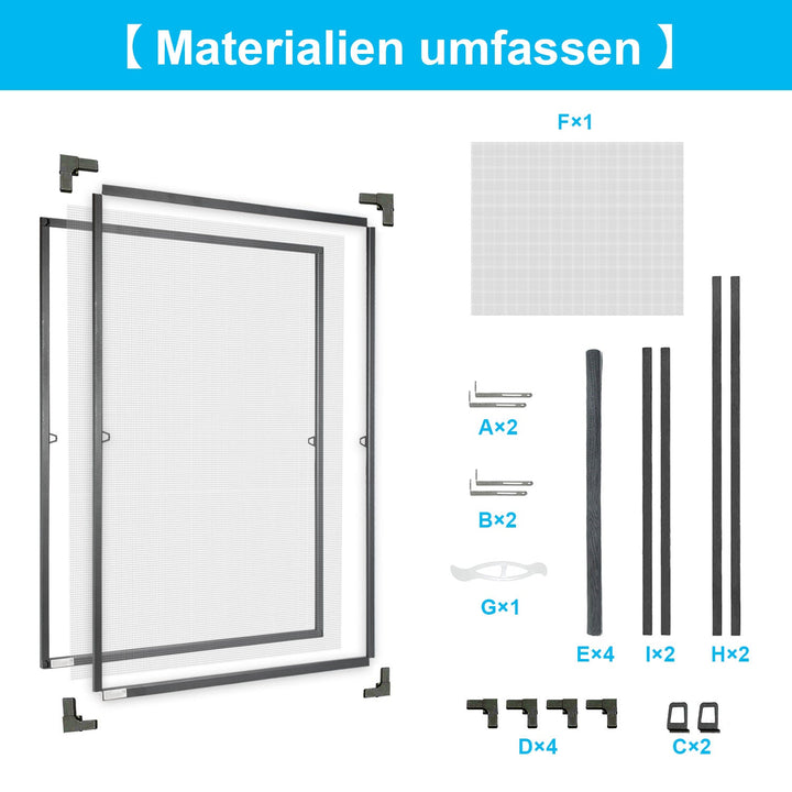 Fly screen window insect protection anthracite | Bowlift