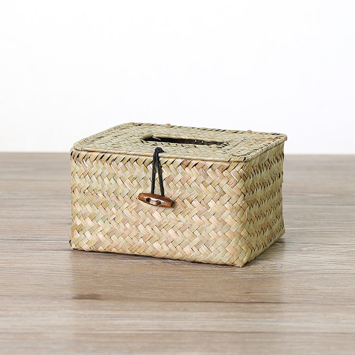 Handcrafted Woven Storage Box with Stylish Lid Bowlift