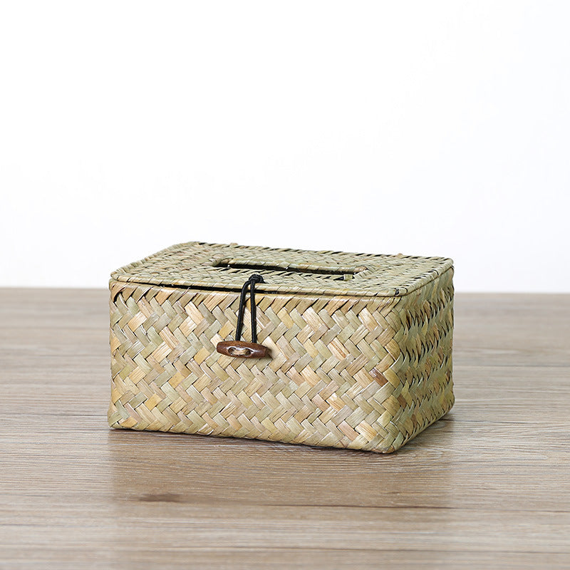 Handcrafted Woven Storage Box with Stylish Lid Bowlift