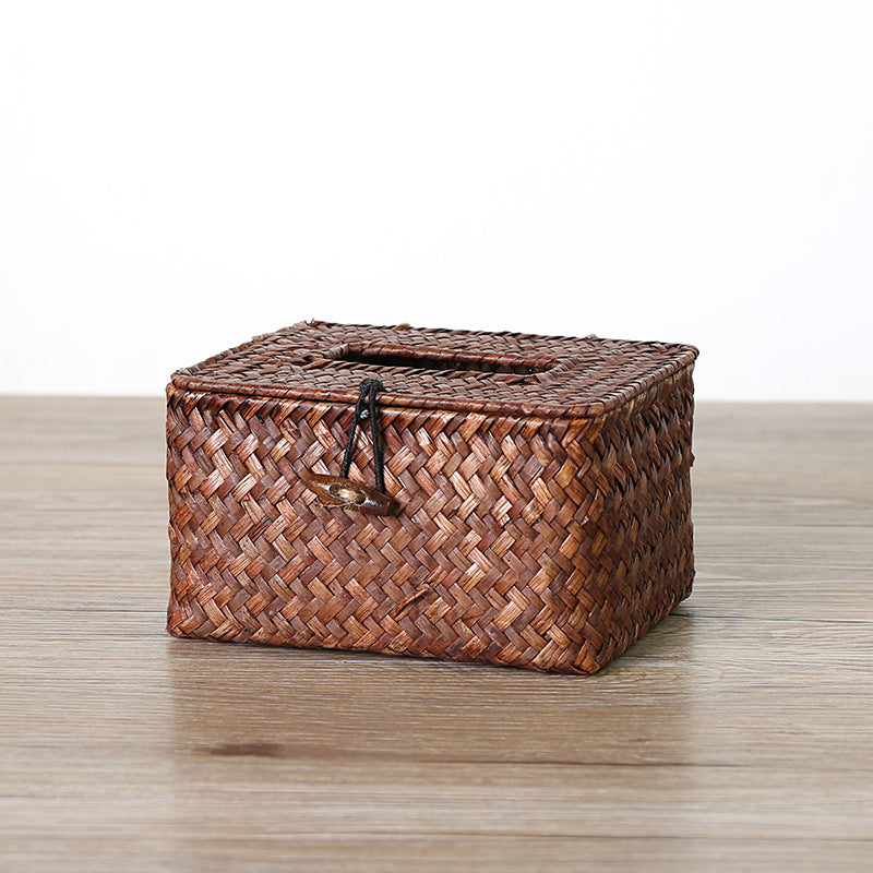 Handcrafted Woven Storage Box with Stylish Lid Bowlift