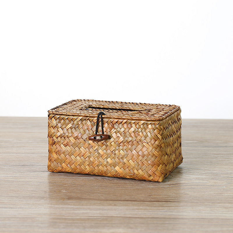 Handcrafted Woven Storage Box with Stylish Lid Bowlift