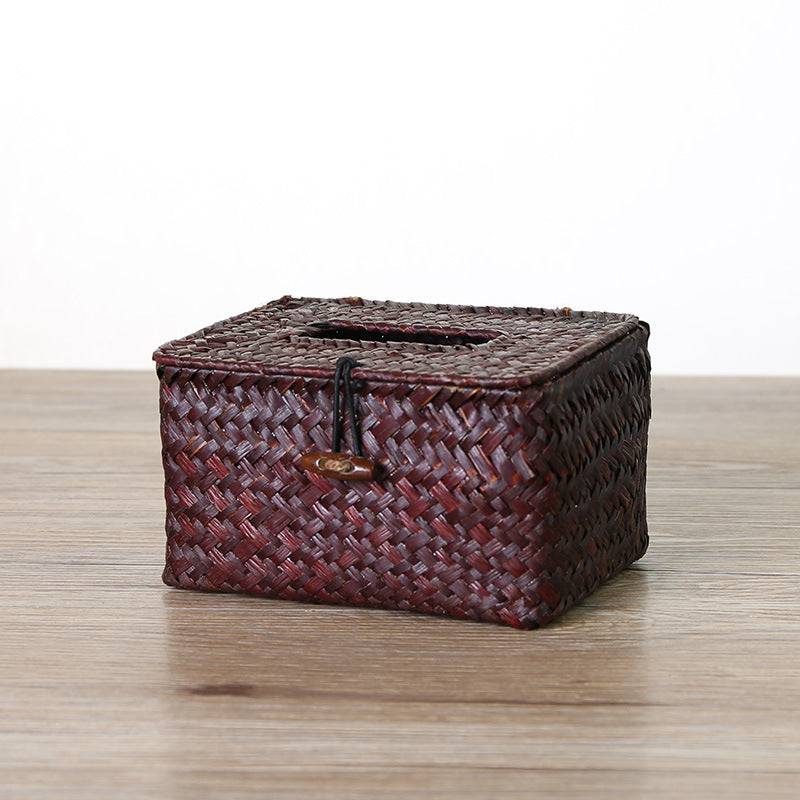Handcrafted Woven Storage Box with Stylish Lid Bowlift