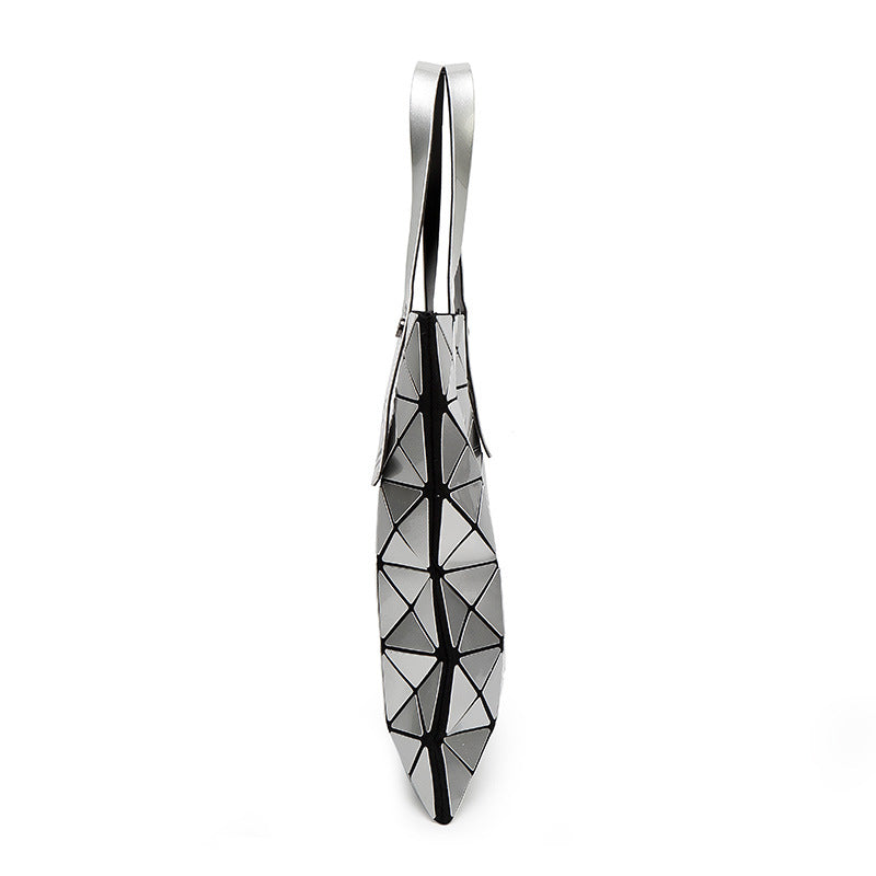 Geometric Patterned Tote Bag with Unique Reflective Design