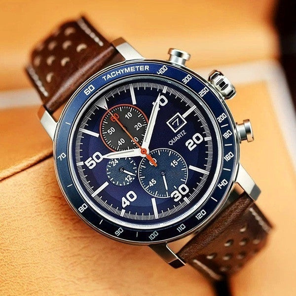 Multifunctional quartz watch with 6 hands for men | Bowlift