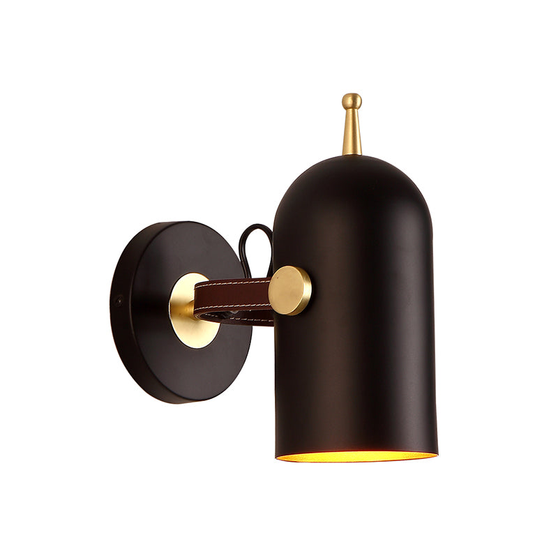 BowLift | 1 Bulb Stair Wall Lamp Modern Black LED Wall Lighting with Extended Dome Iron Shade