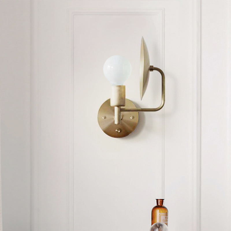 BowLift | Modern Bare Bulb Metal Wall Lamp 1 Head LED Wall Light Fixture in Gold for the Living Room