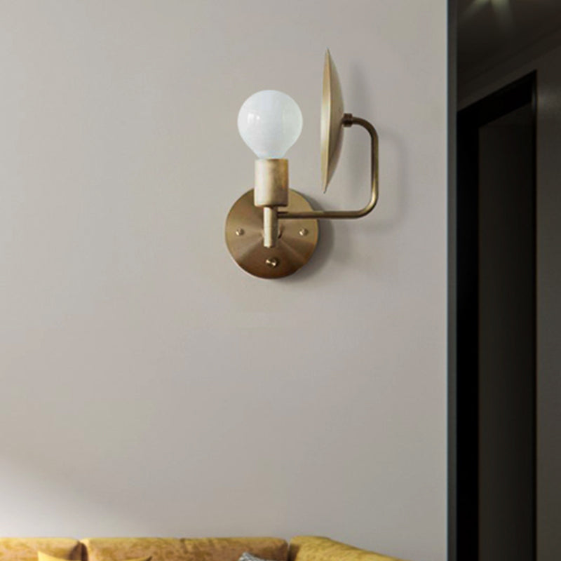 BowLift | Modern Bare Bulb Metal Wall Lamp 1 Head LED Wall Light Fixture in Gold for the Living Room