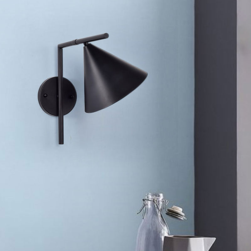 BowLift | Conical Wall Application Lighting Contemporary Metal 1 Head Black/White/Gold Wall Lamp for Bedroom