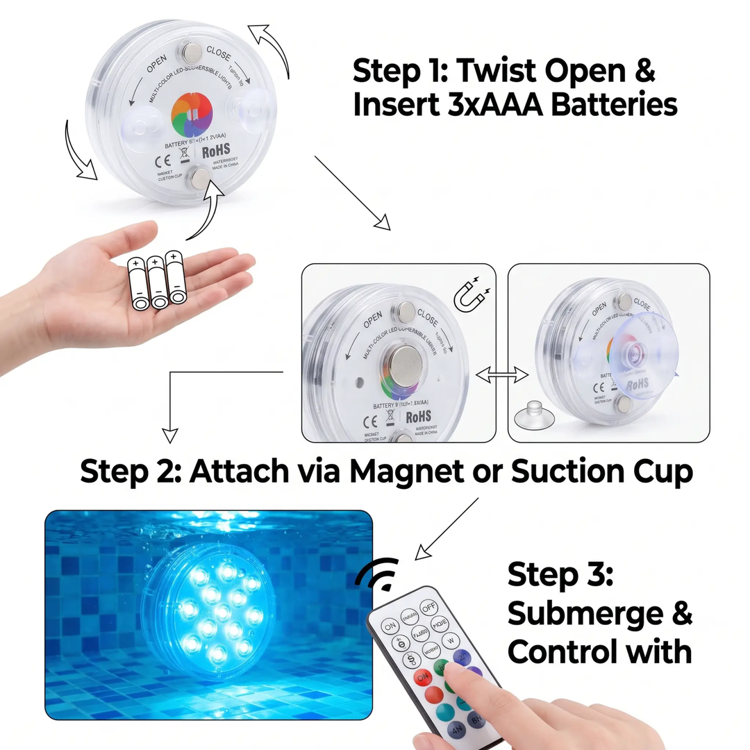 Remote Control Waterproof Magnet Suction LED Light | Bowlift