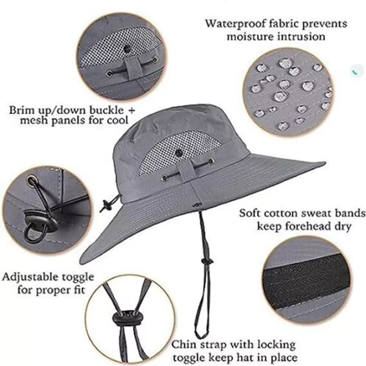 Wide Brim Solar Fan Outdoor Bucket Hat Solar & USB Charging | Bowlift
