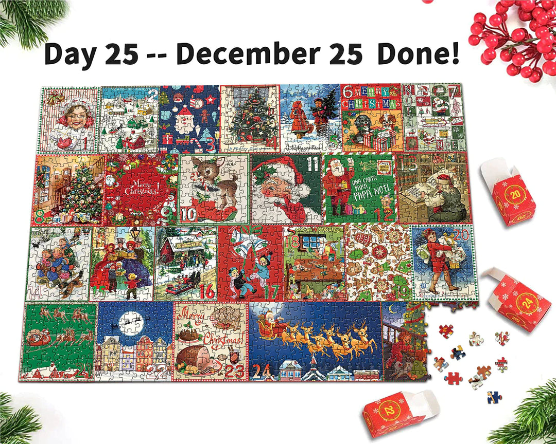 BowLift | Festive Fireplace Jigsaw Puzzle Christmas Countdown Calendar - Christmas Gift