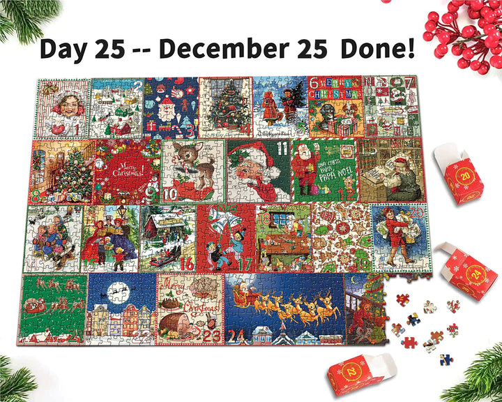 BowLift | Festive Fireplace Jigsaw Puzzle Christmas Countdown Calendar - Christmas Gift
