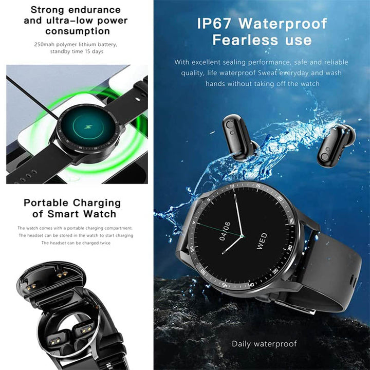 2-in-1 Smartwatch with Bluetooth Headphones | Bowlift