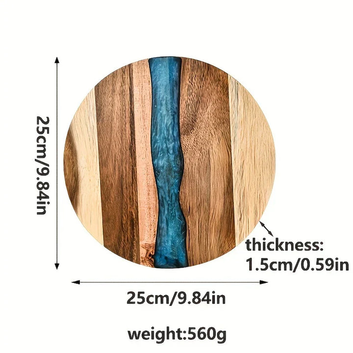 Round cutting board made of acacia wood – Versatile kitchen board for steak, snacks, and more Bowlift