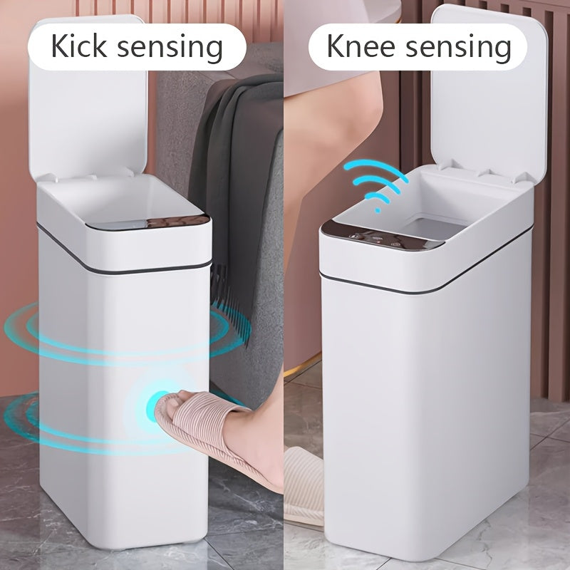 Set of 2 Smart Sensor Trash Cans – Touchless and Compact (Black) | Bowlift
