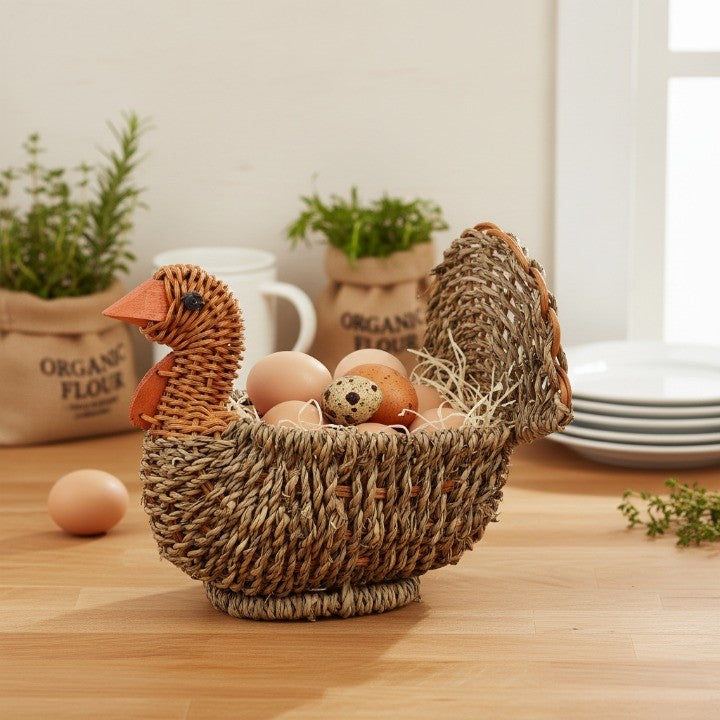 BowLift | Handcrafted Natural Woven Turkey Shape Basket